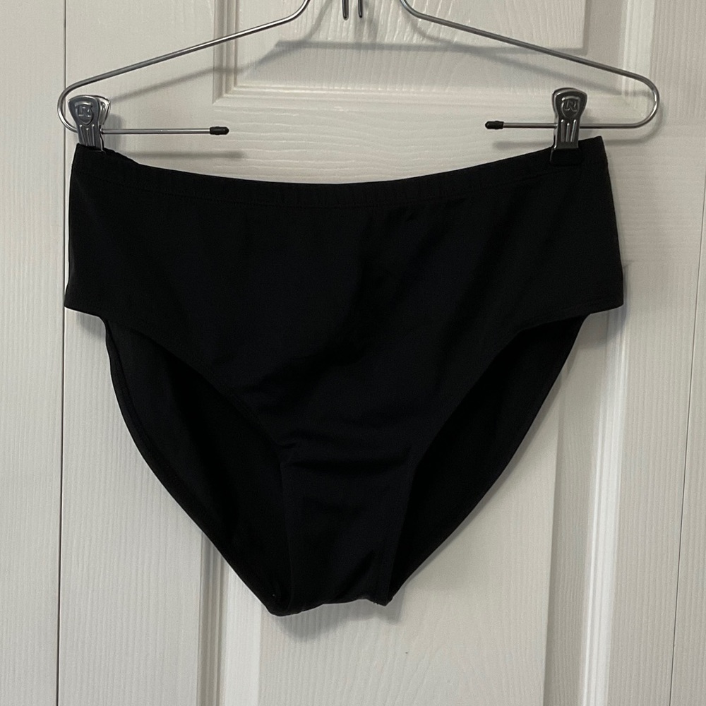 d & co Black High-Waisted Bikini Bottoms, Size 10